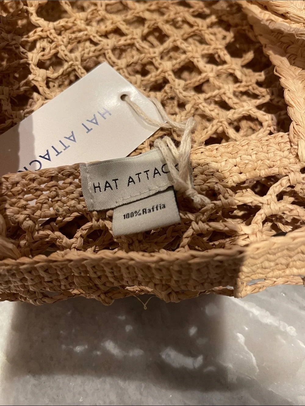 *NEW with tags Hat Attack Natural Tan Woven Fishermans Tote